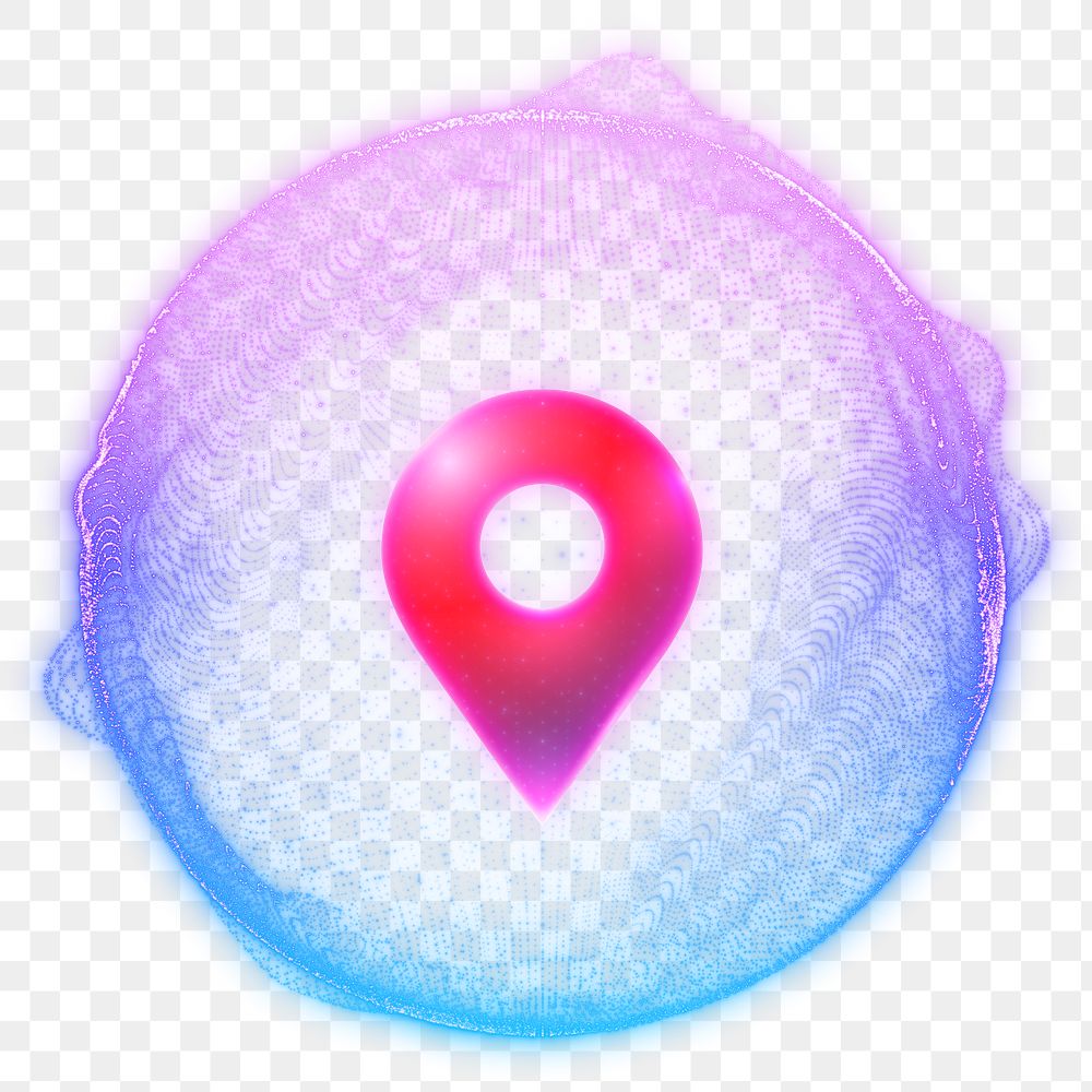 Location pin png gradient icon, transparent background