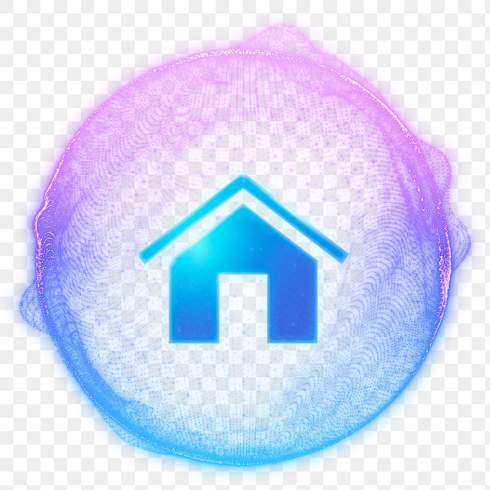 Home bubble symbol png element, transparent background