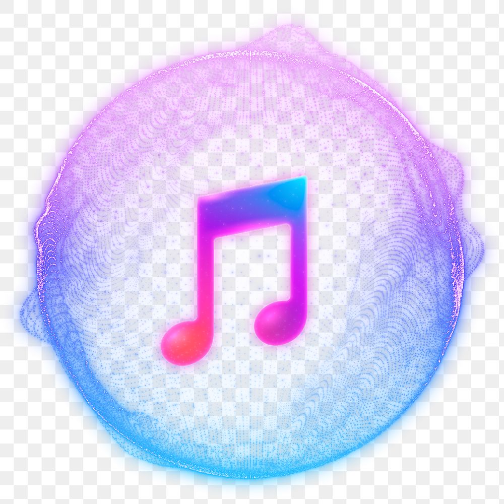 Gradient music note png entertainment technology, transparent background