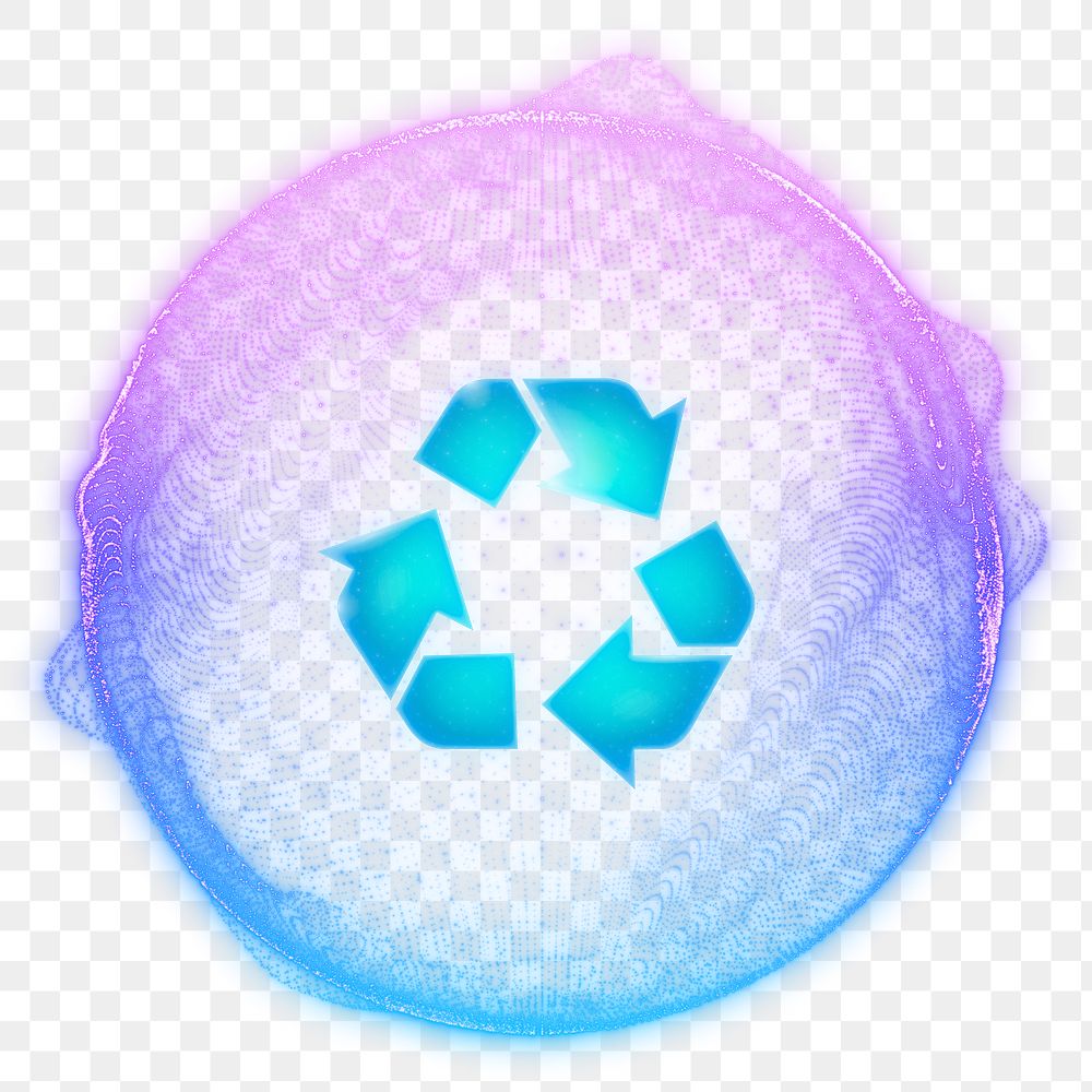 Recycle icon png element, transparent background