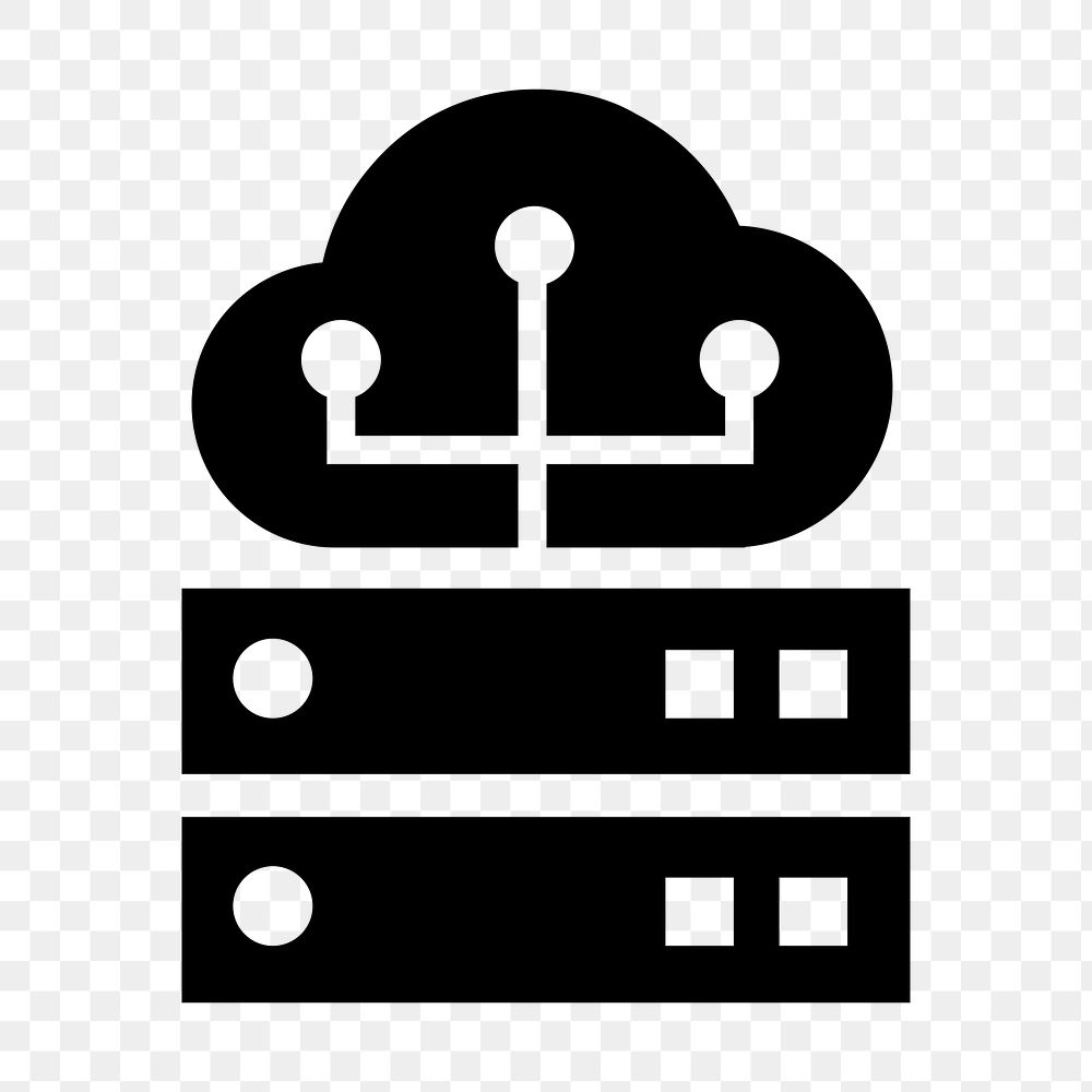 Cloud network png flat icon, transparent background