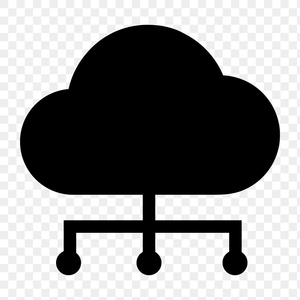 Cloud network png flat icon, transparent background