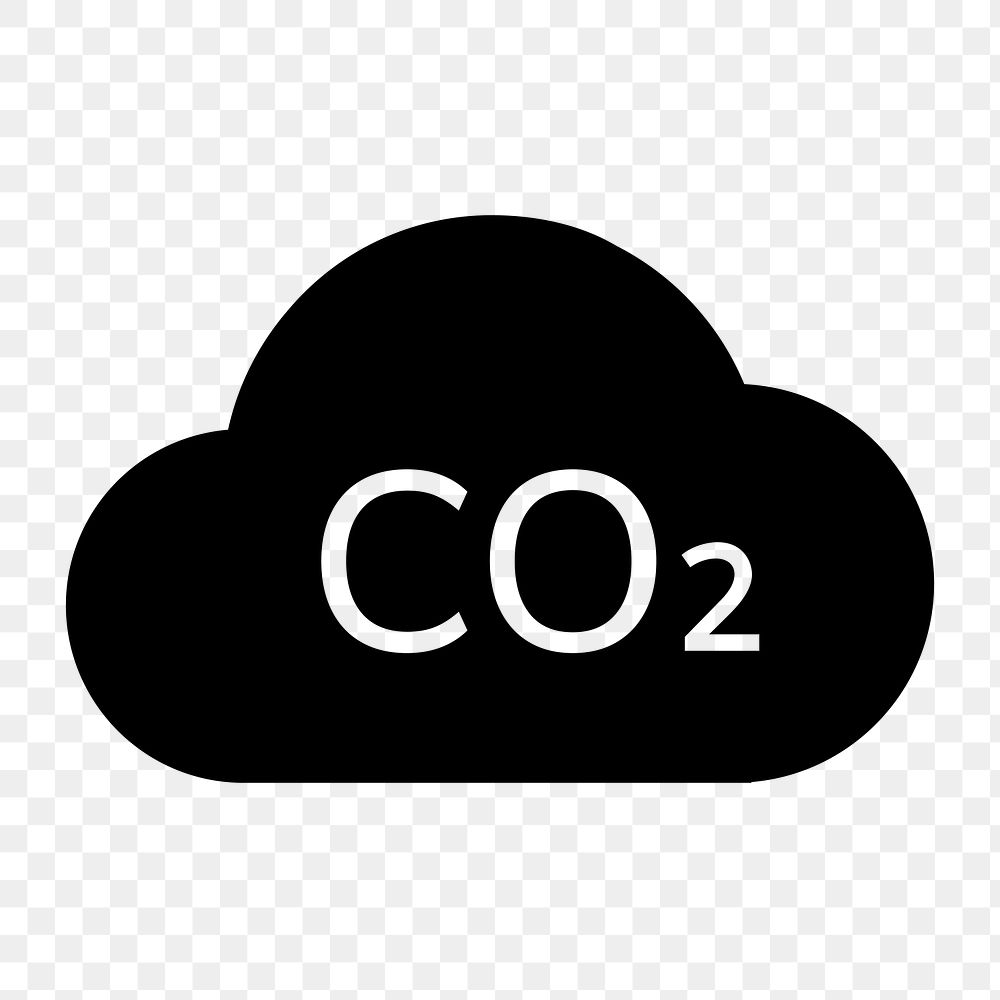 CO2 png flat icon, transparent background
