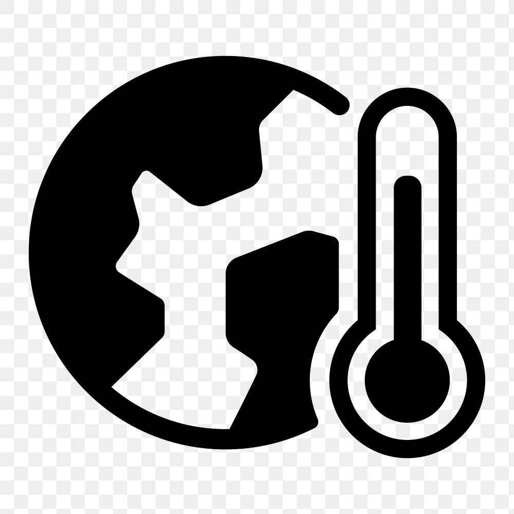 Global warming png flat icon, transparent background