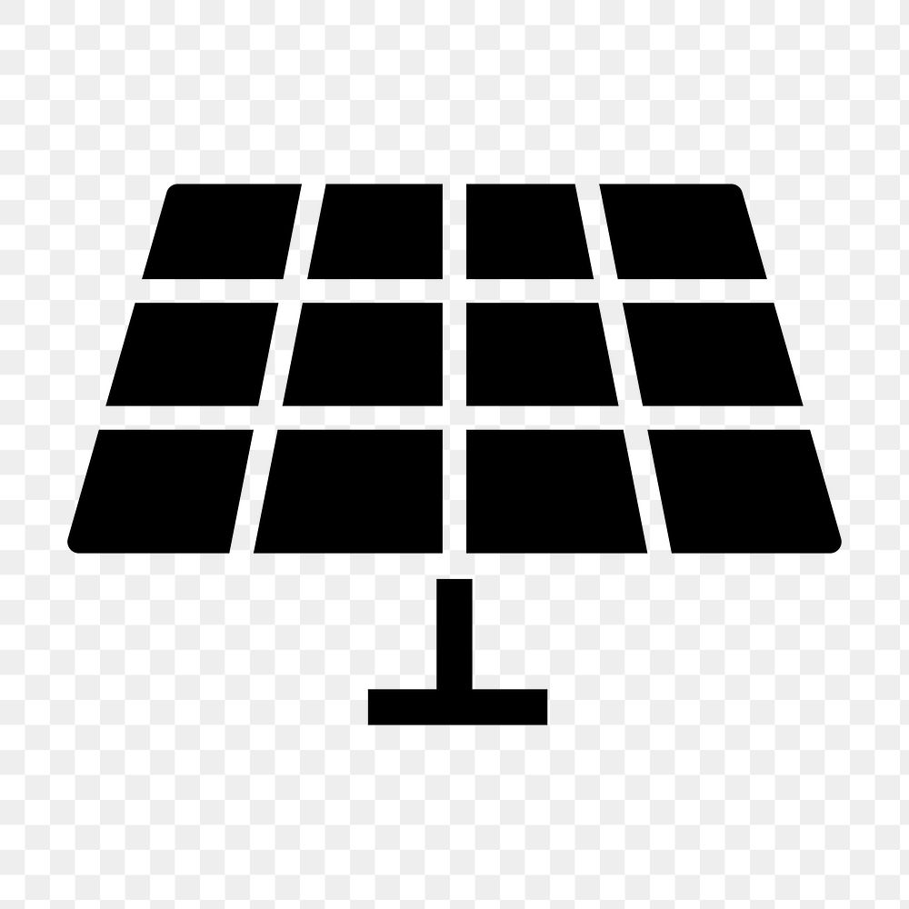 Solar cell png flat icon, transparent background