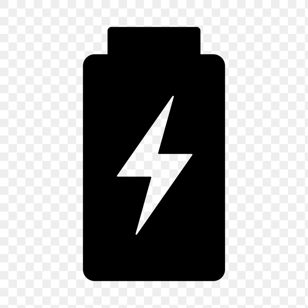 Battery charging png flat icon, transparent background