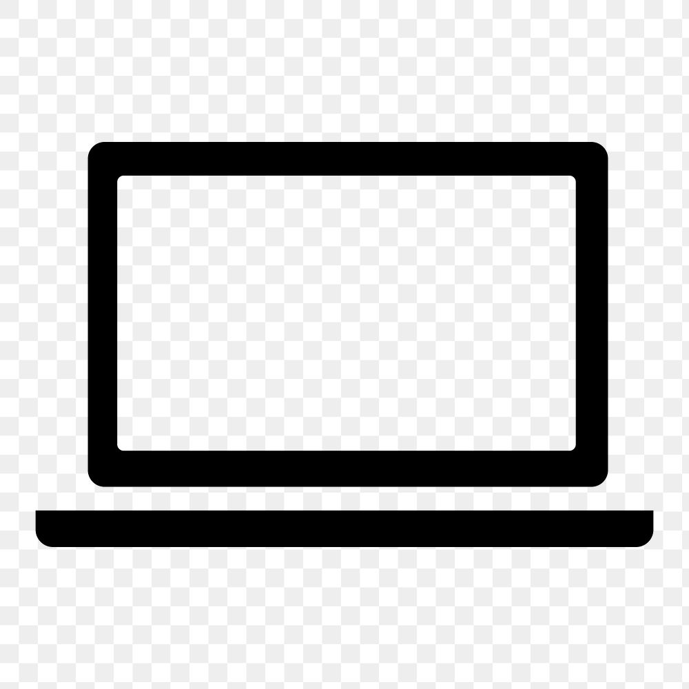 Laptop png flat icon, transparent background