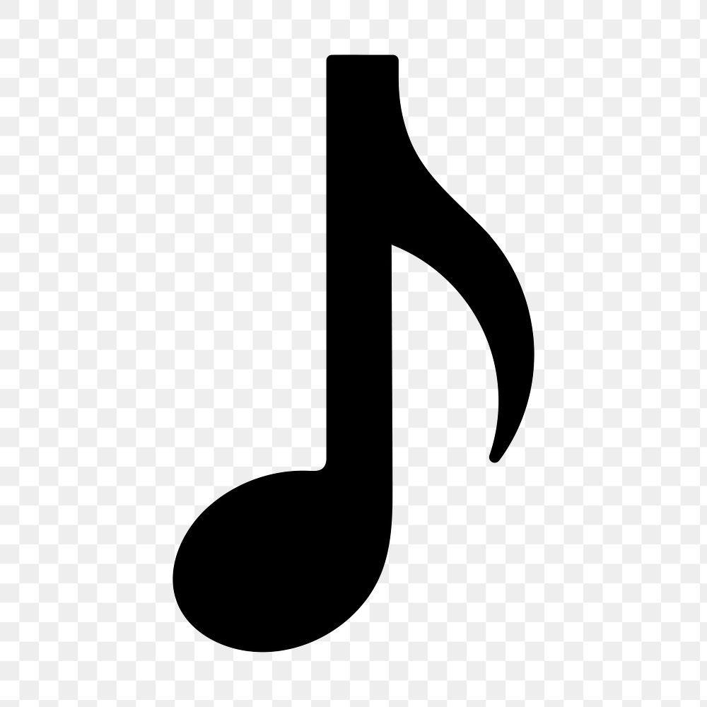 Music note png flat icon, transparent background