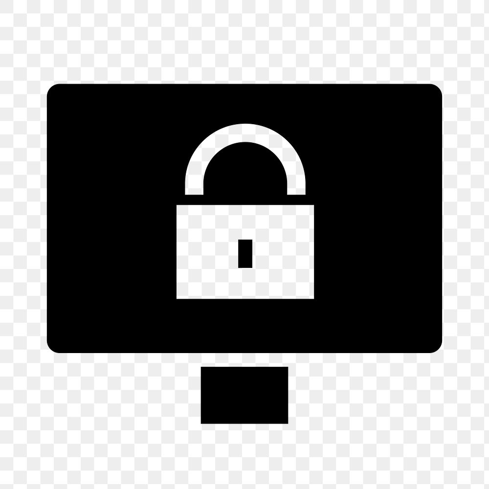 Cybersecurity png flat icon, transparent background