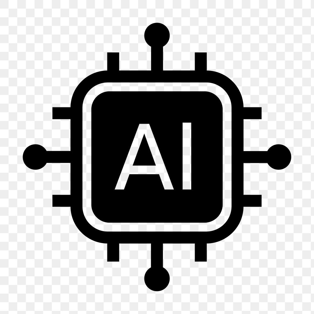 AI png flat icon, transparent background