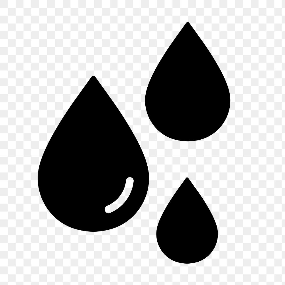 Water drop png flat icon, transparent background