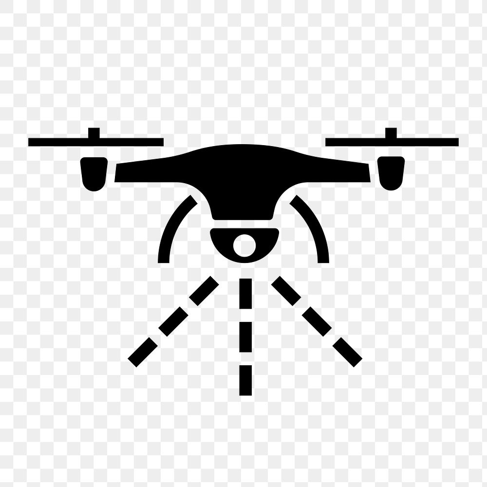 Drone png flat icon, transparent background