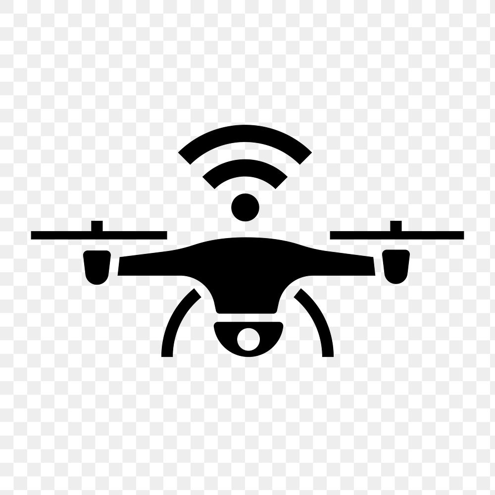 Drone png flat icon, transparent background