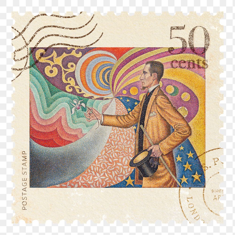 Paul Signac png postage stamp sticker, transparent background. Famous art remixed by rawpixel.