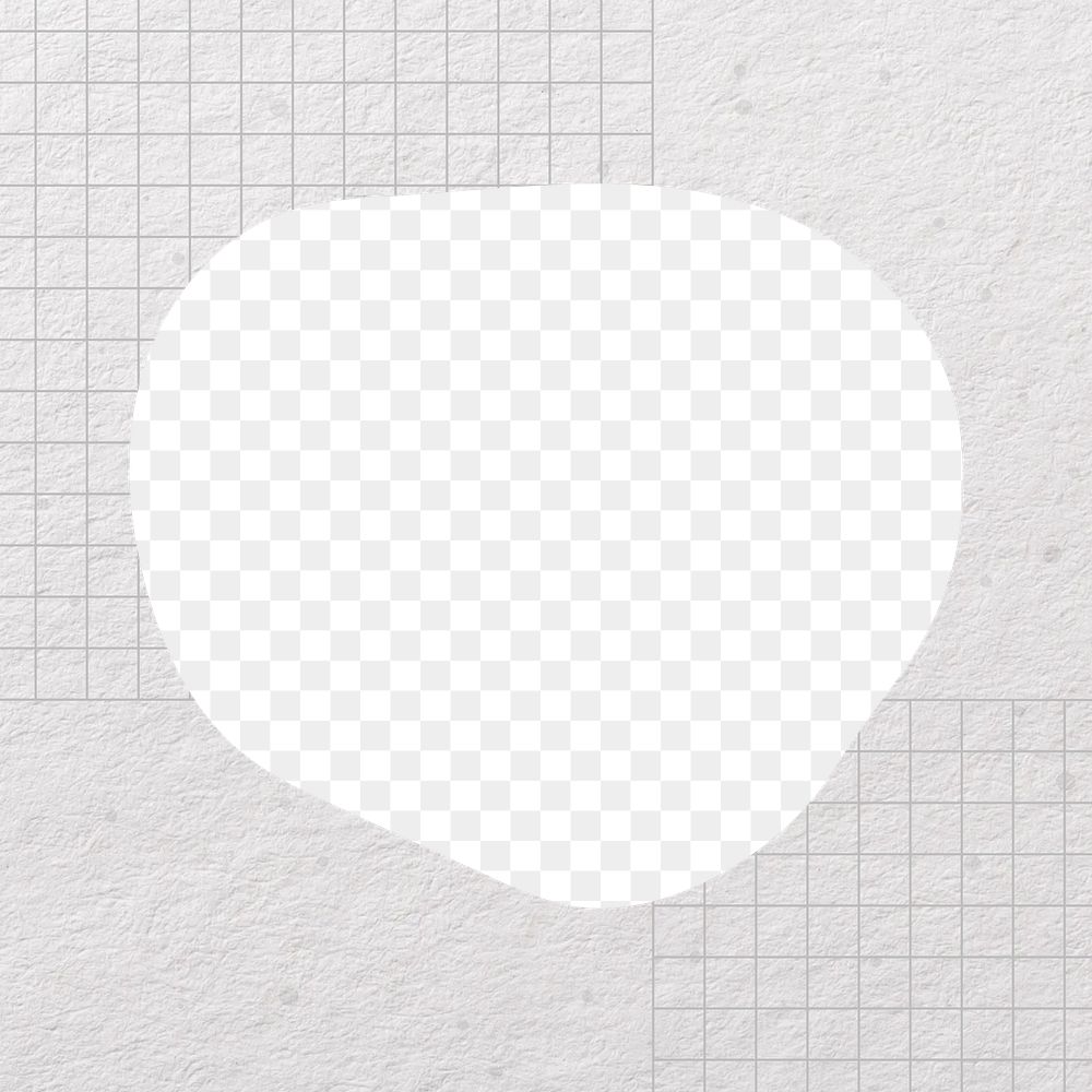 PNG gray blob shape frame sticker, transparent background