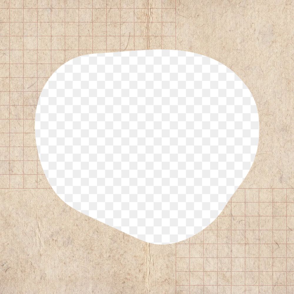 Blob shape frame png beige sticker, transparent background