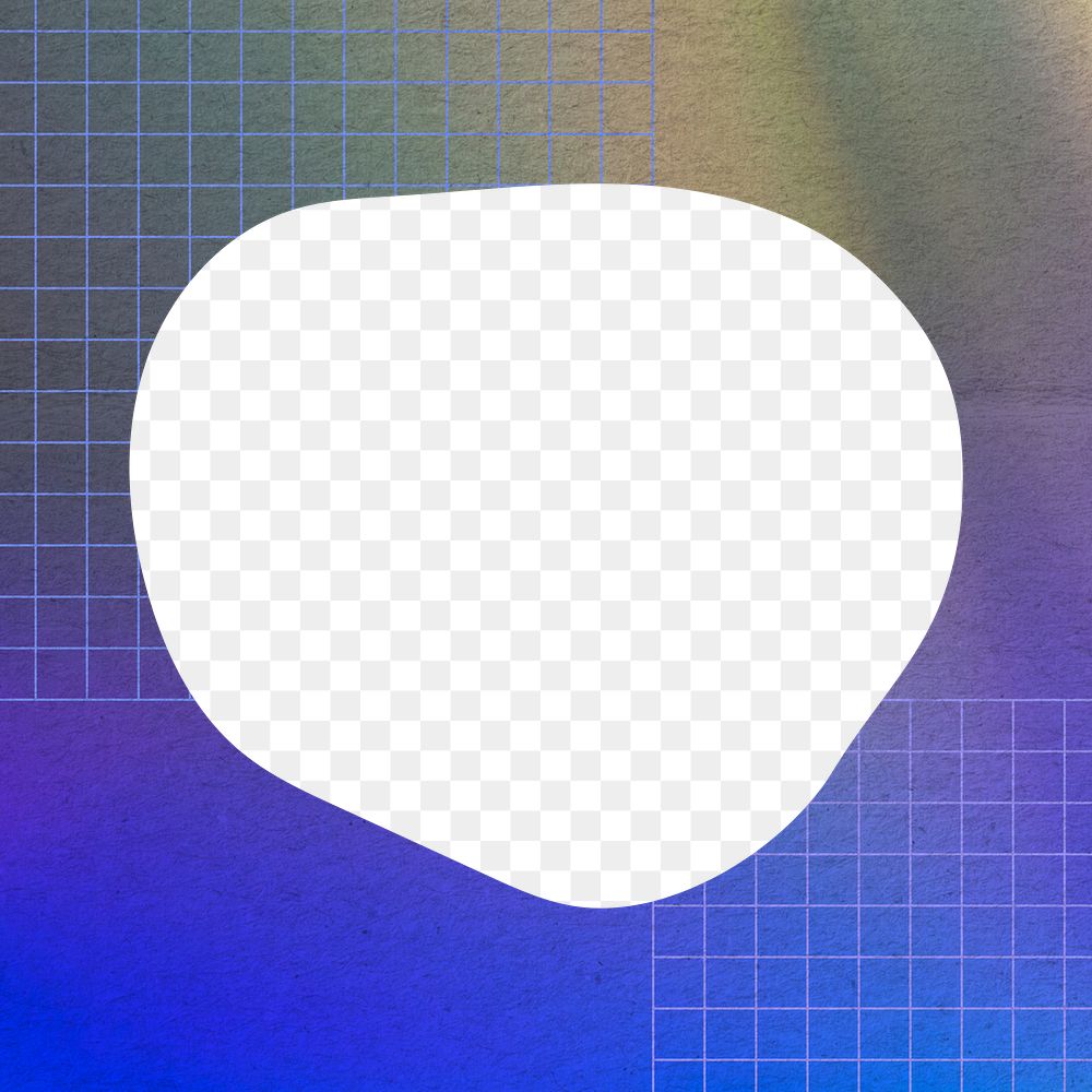 Blob shape frame png blue sticker, transparent background
