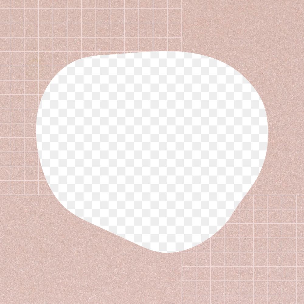 Blob shape frame png pastel pink sticker, transparent background
