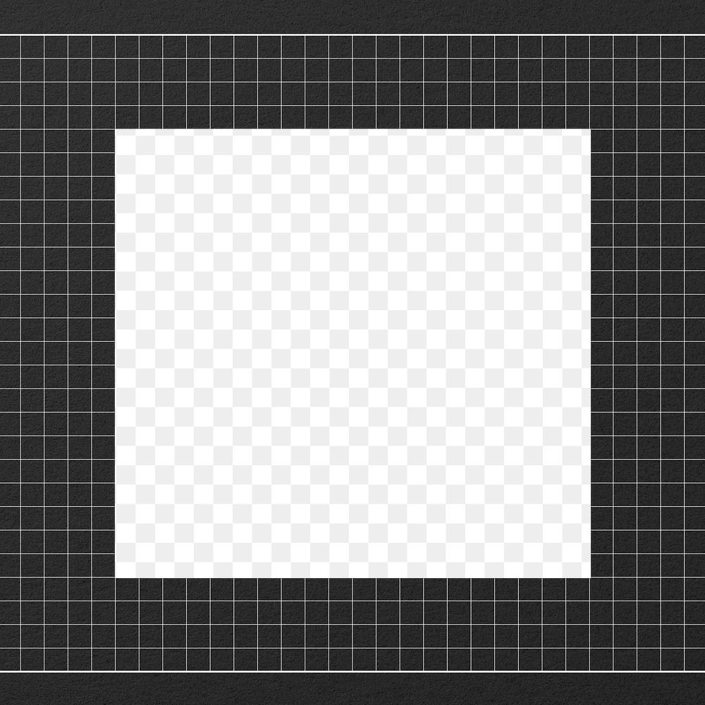 PNG black grid frame, transparent design