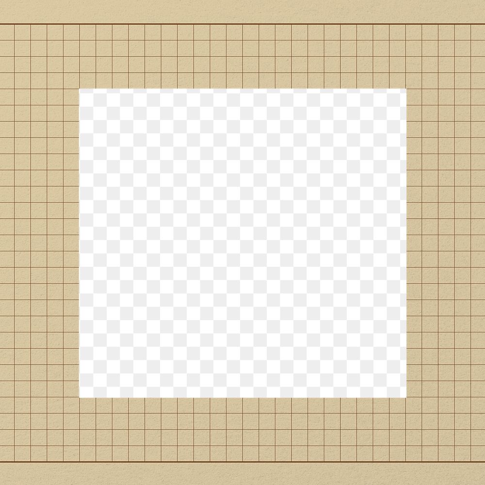 PNG beige grid frame, transparent design