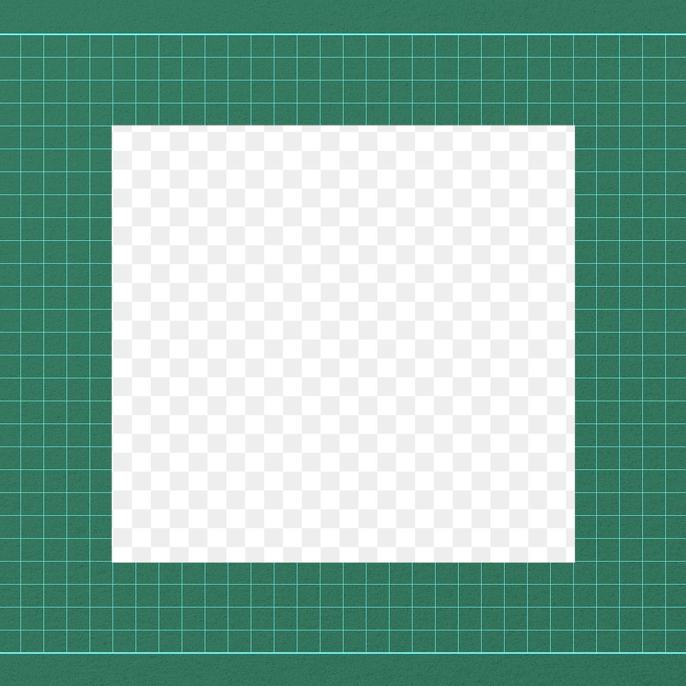 Green grid frame png, transparent design