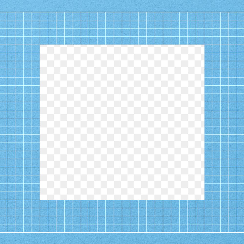 PNG blue grid frame, transparent design