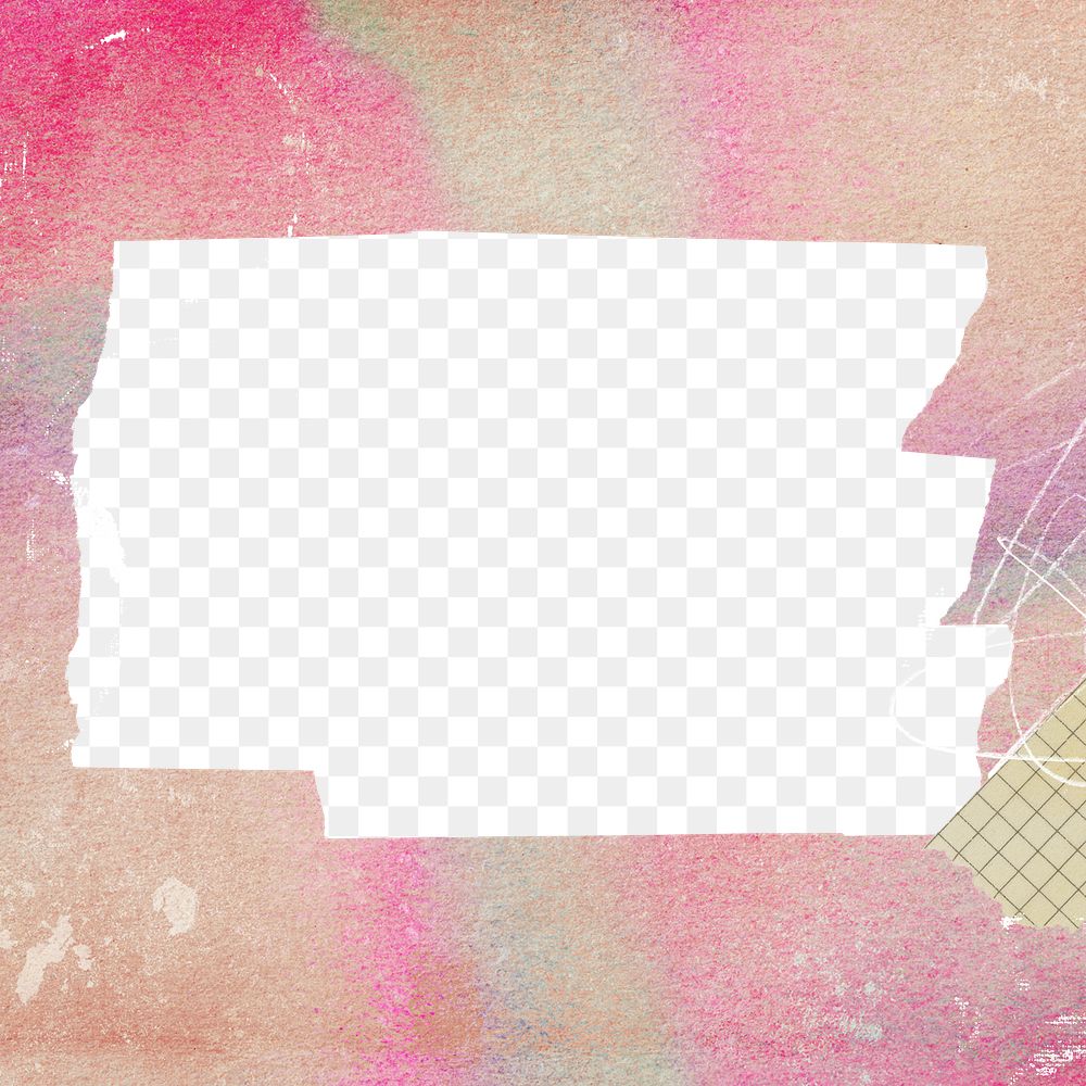Pink frame png paper texture sticker, transparent background