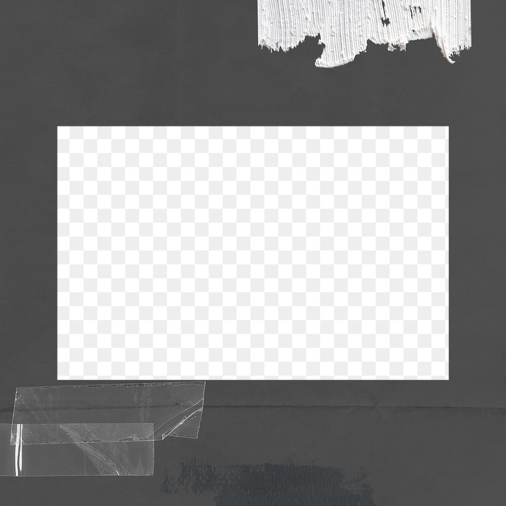 Dark gray frame png rectangle sticker, transparent background