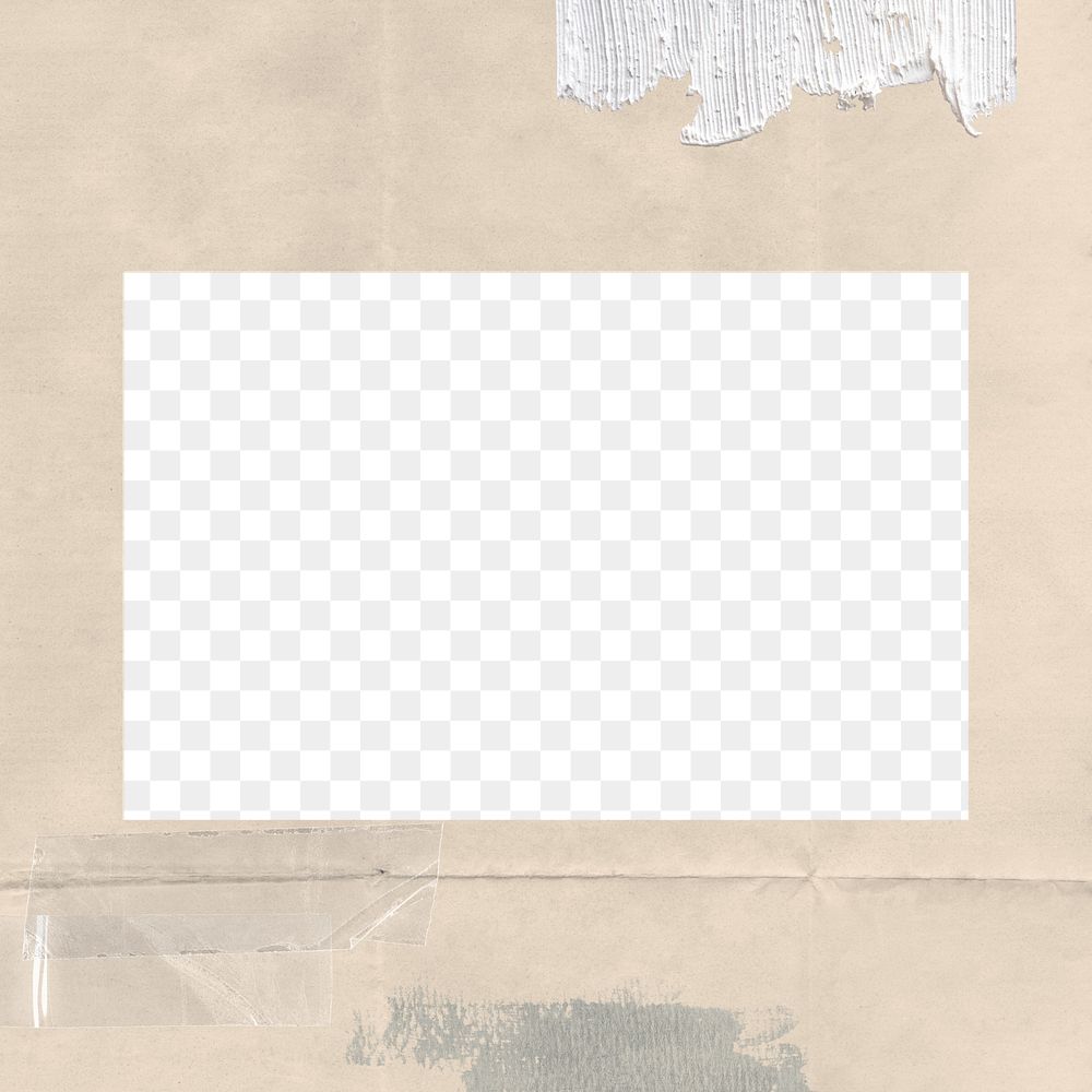 PNG beige rectangle frame sticker, transparent background
