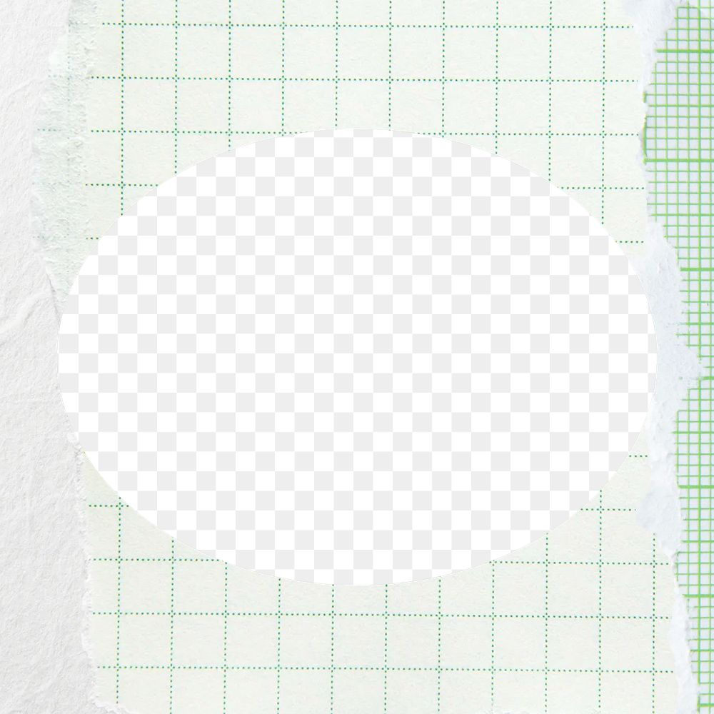 Green frame png oval shape, transparent background