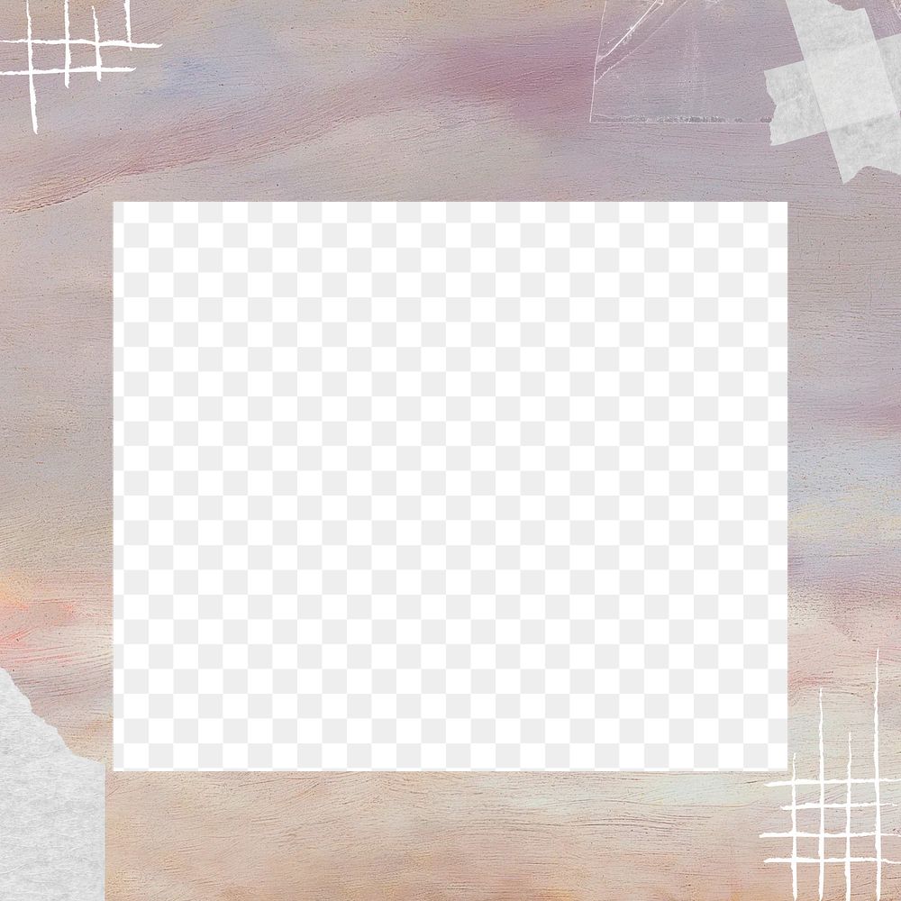 Pastel sky frame png, transparent background