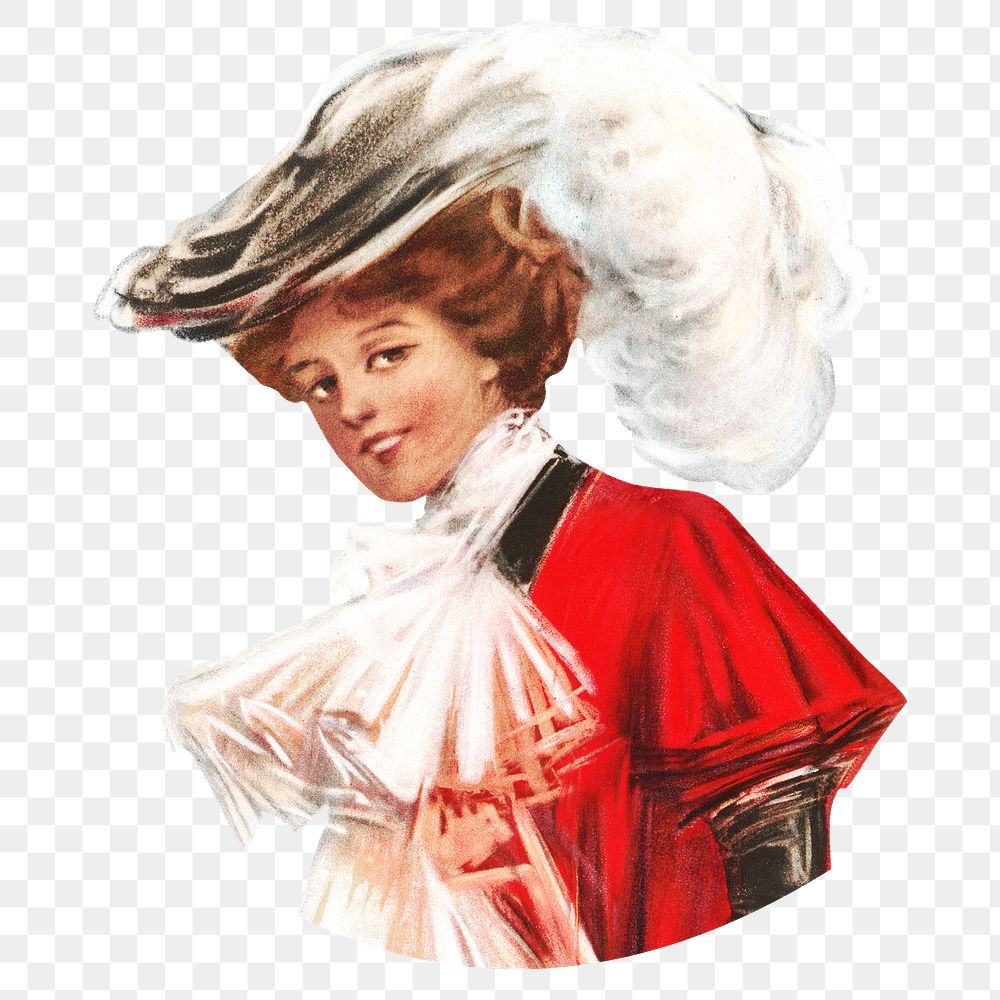 Victorian woman png sticker, transparent background