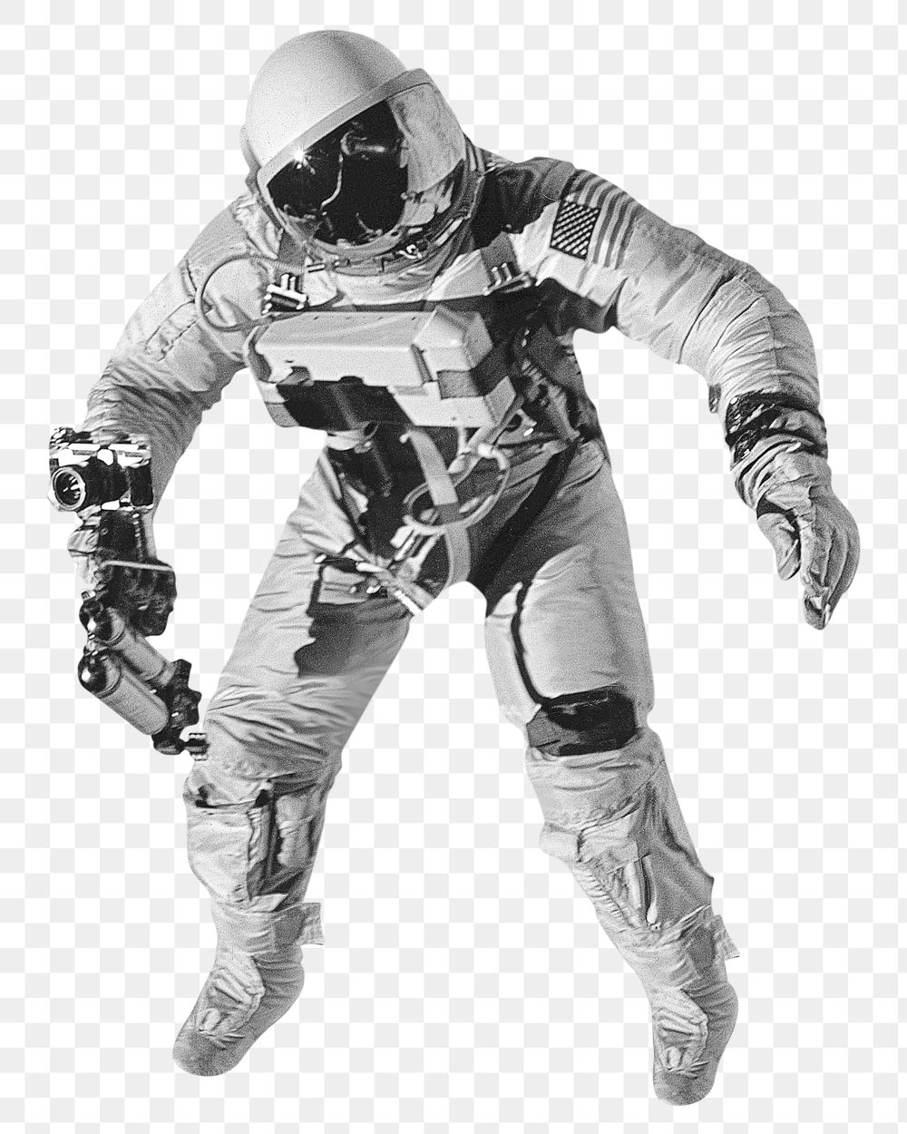 Floating astronaut png, galaxy graphic, transparent background
