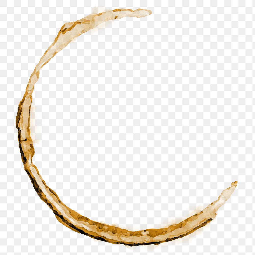 Coffee cup stain png element, transparent background