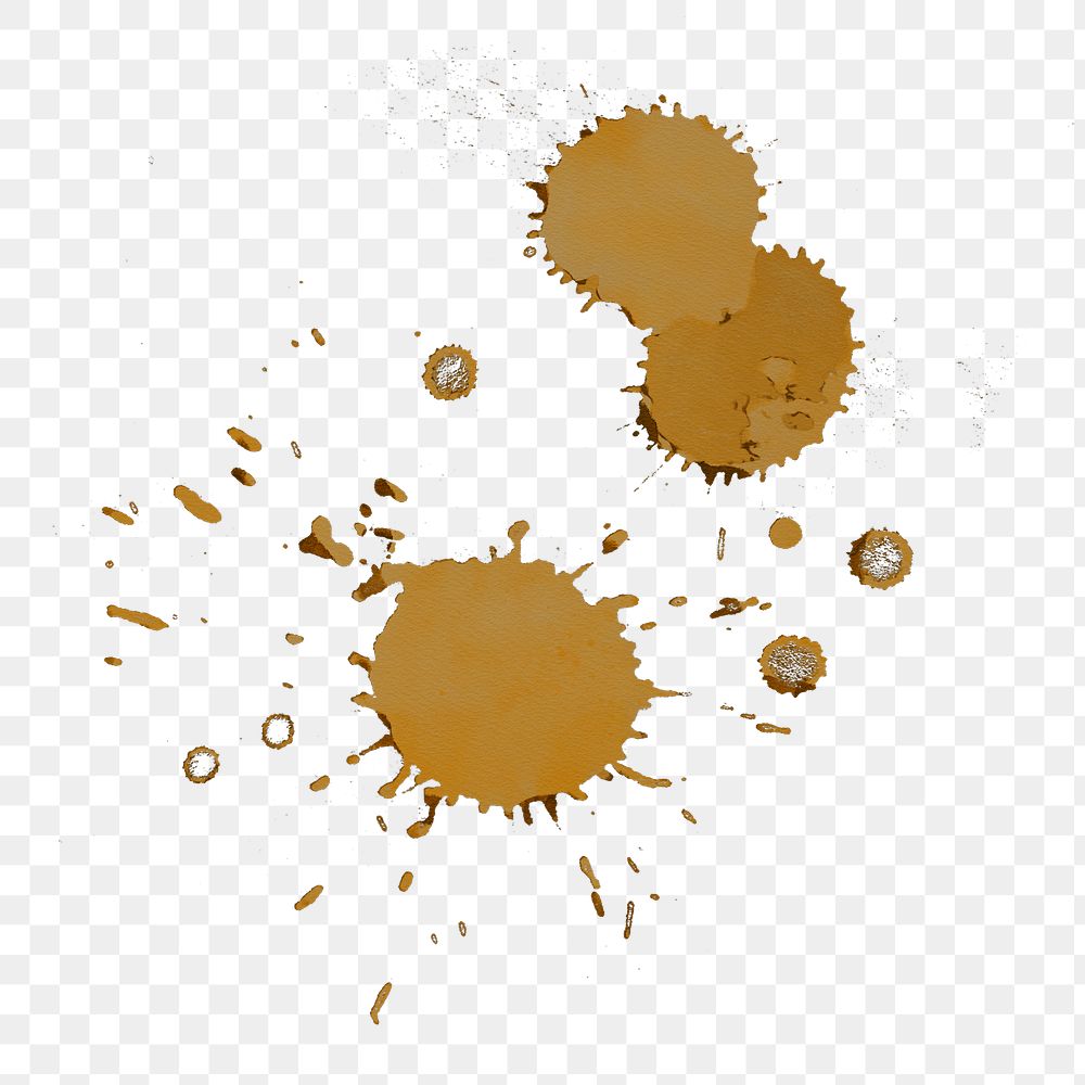 Coffee drop stain png element, transparent background