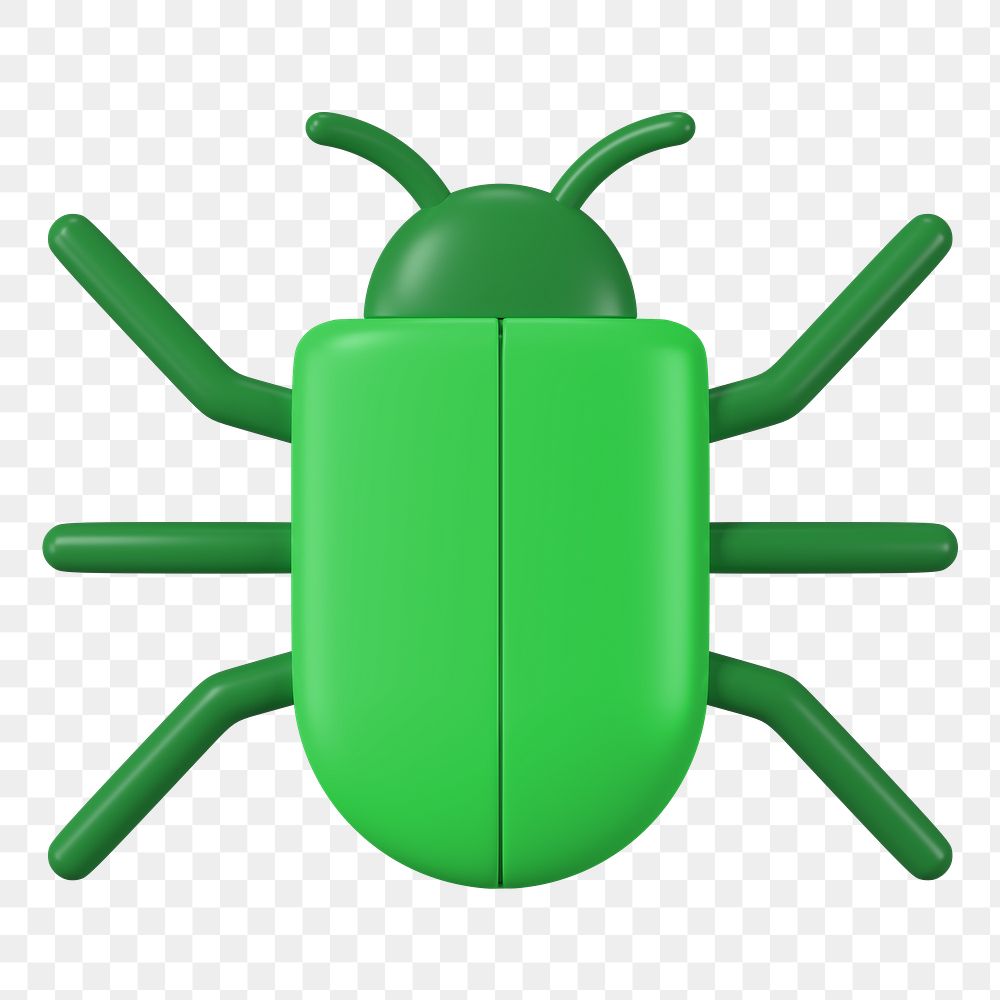 PNG 3D green insect, element illustration, transparent background