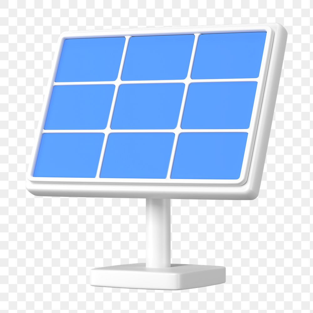 PNG 3D solar panel transparent background