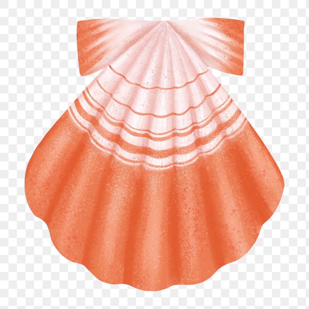 Scallop shell png sticker illustration, transparent background