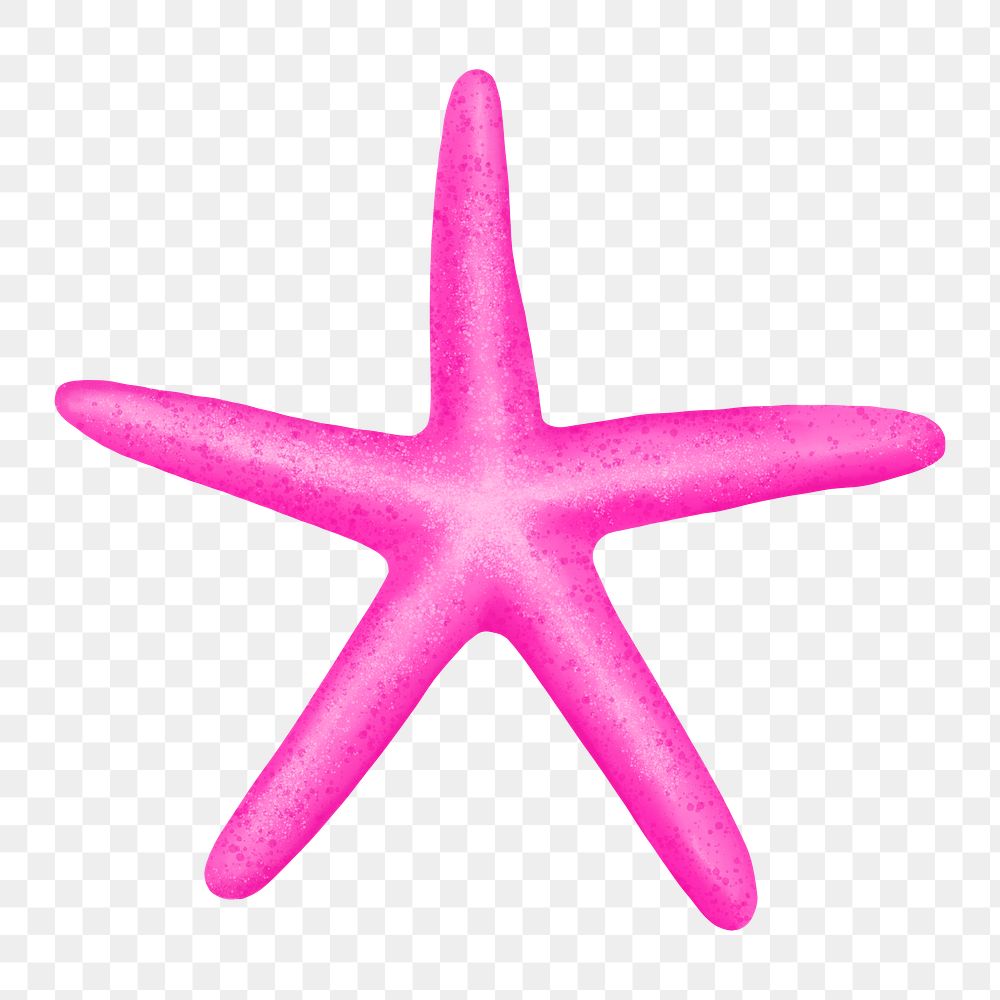 Pink starfish png sticker, animal illustration, transparent background