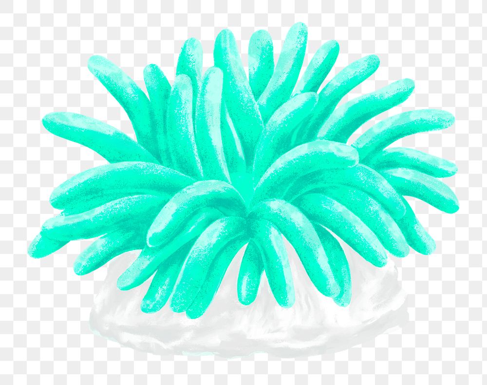 Neon green coral png sticker, nature illustration, transparent background