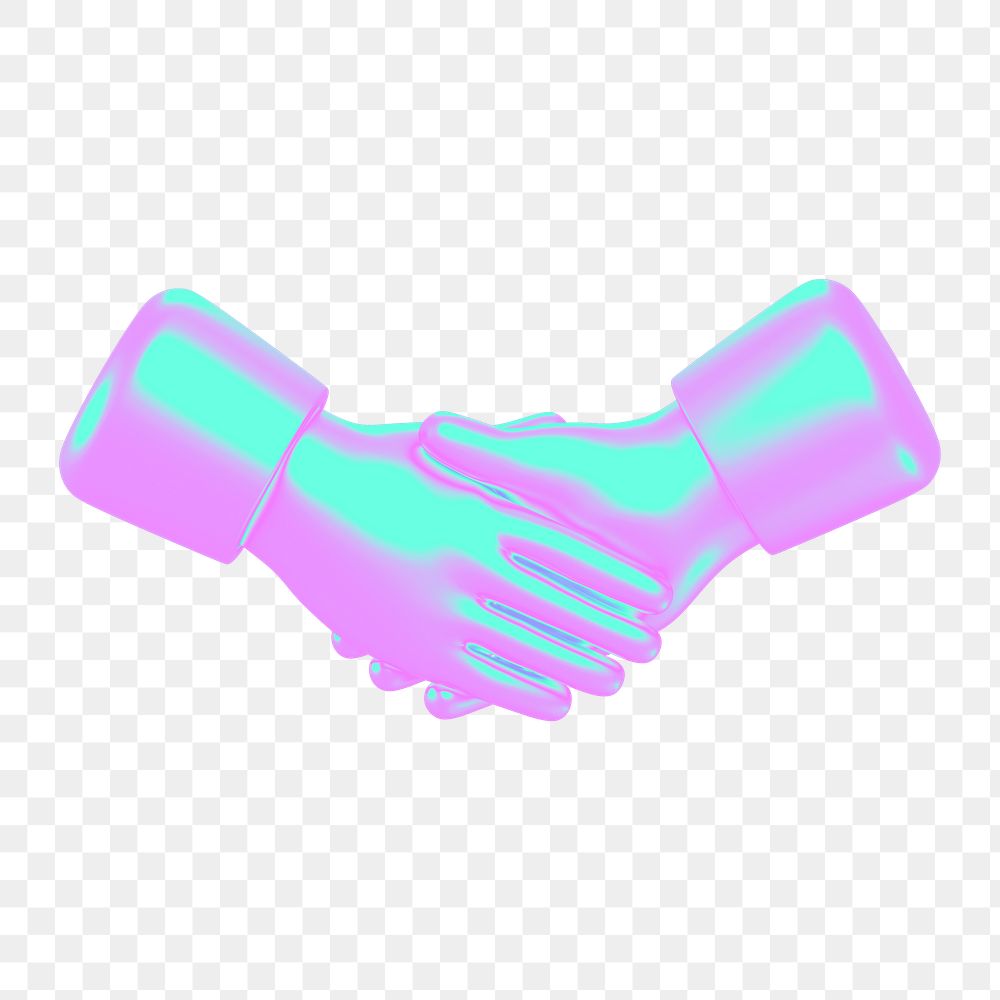 Handshake png gradient, transparent background