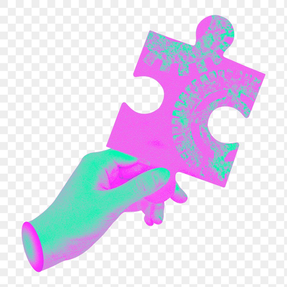 Jigsaw puzzle png green & pink, transparent background