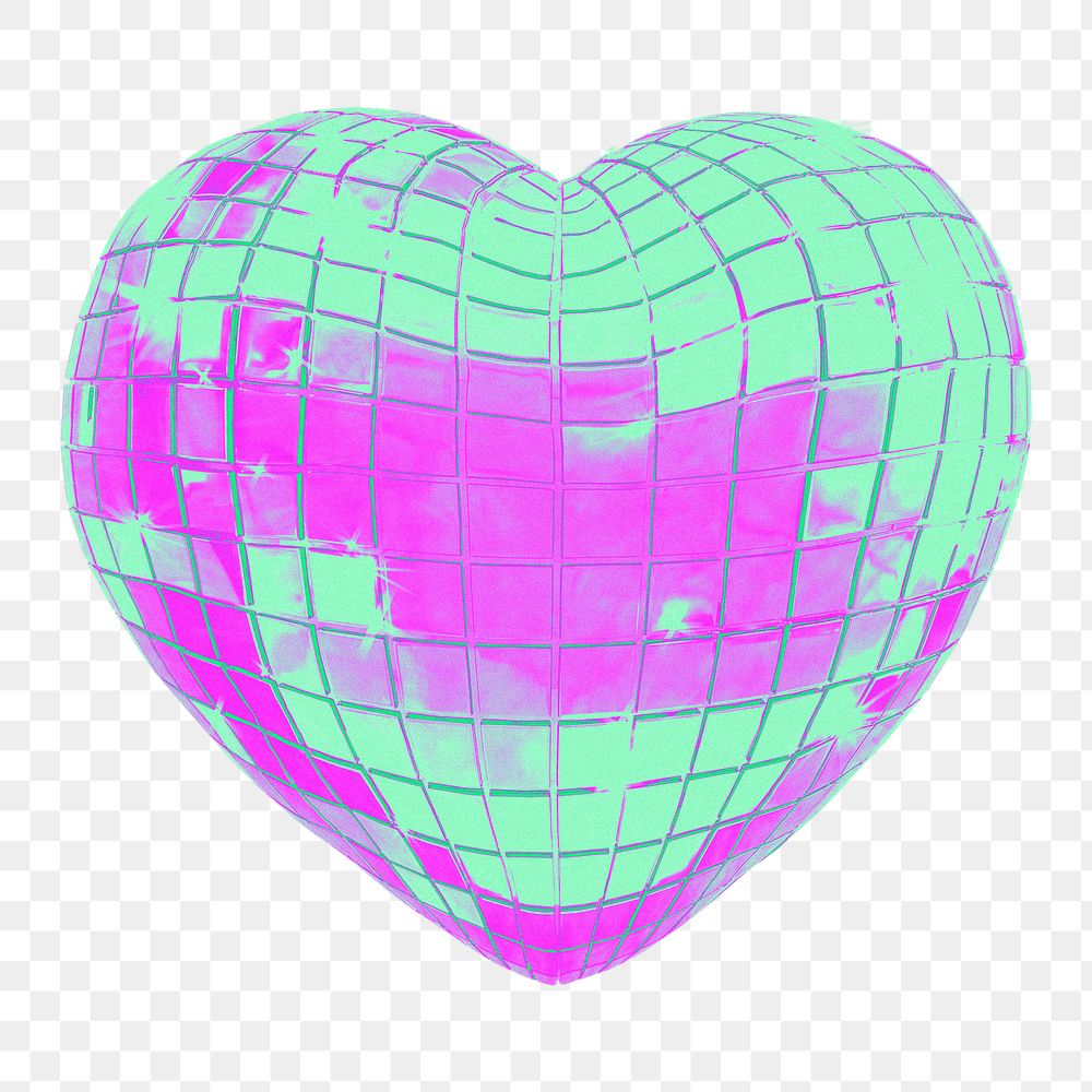 Heart png 3D gradient, transparent background