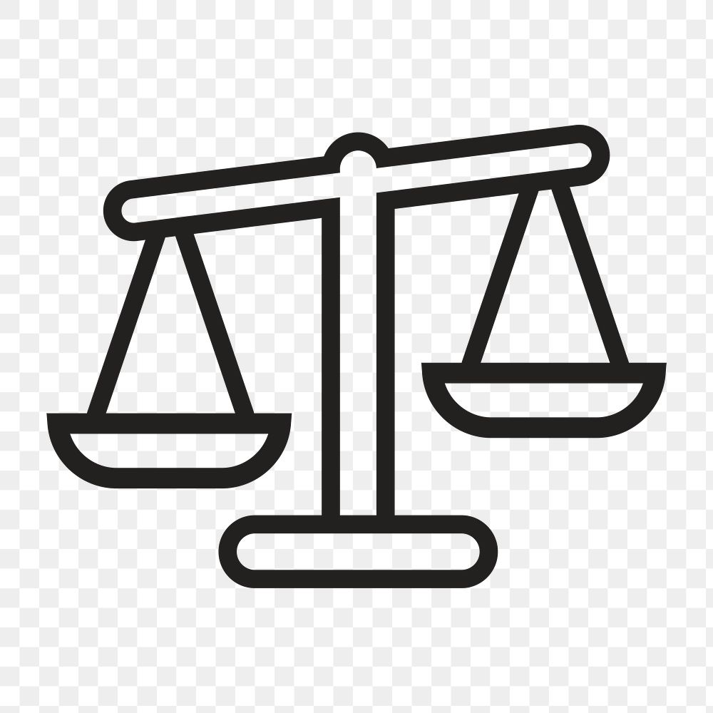 Justice scale png law icon, transparent background