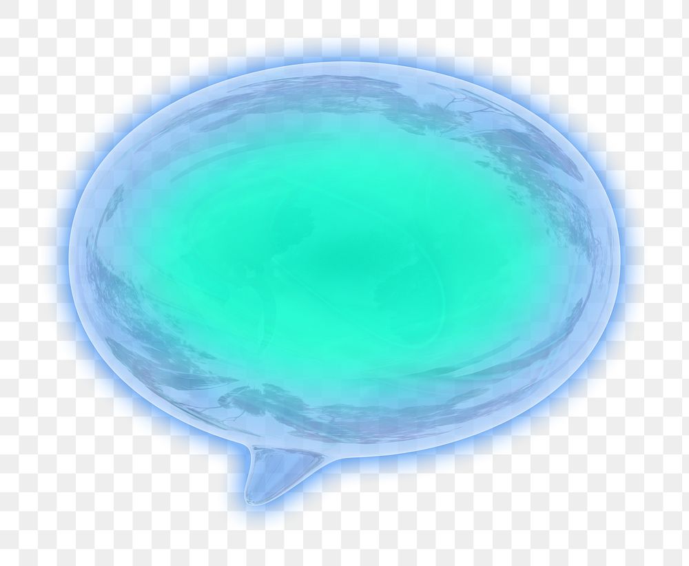 Futuristic neon png speech bubble, transparent background