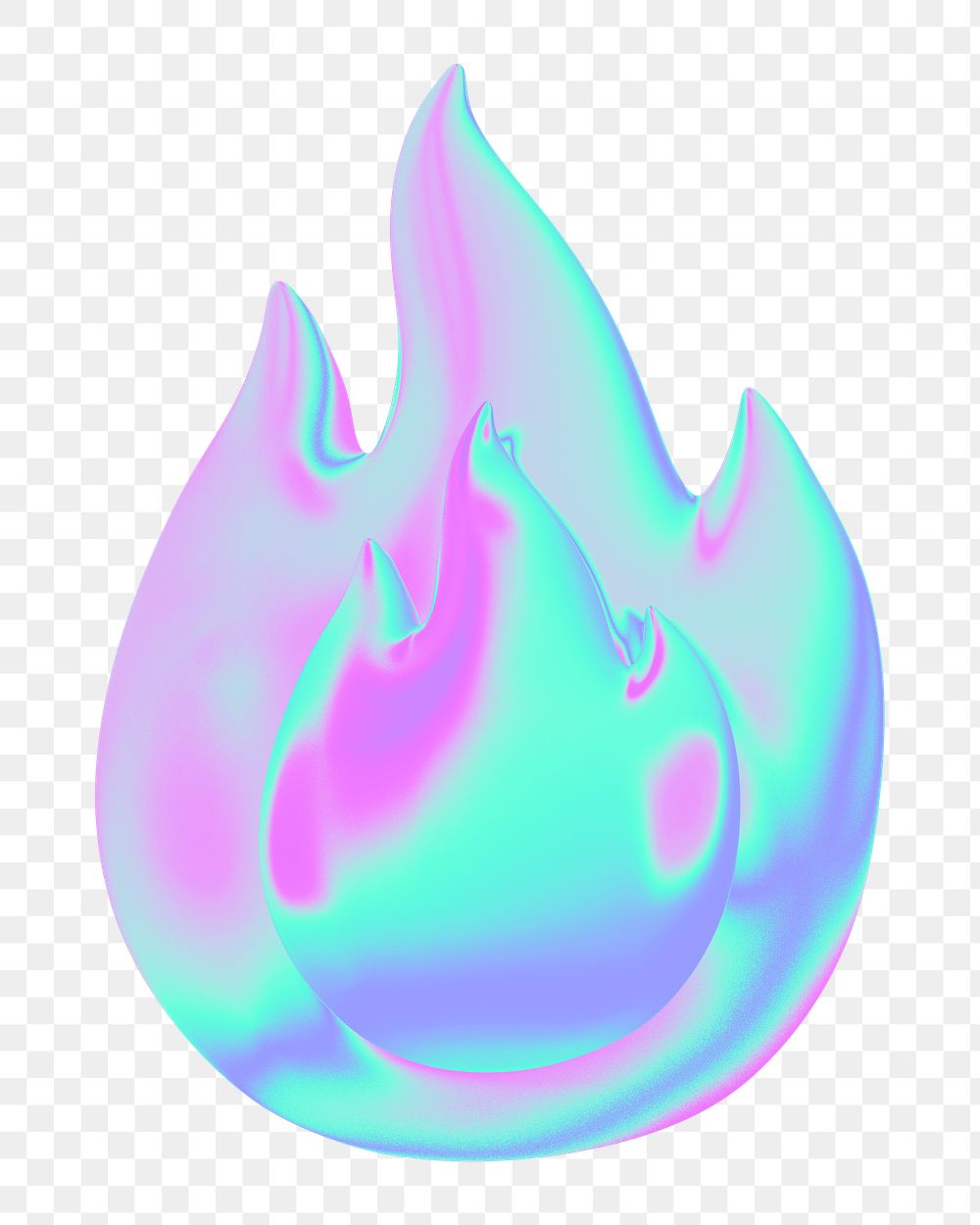 Flame png 3D gradient, transparent background