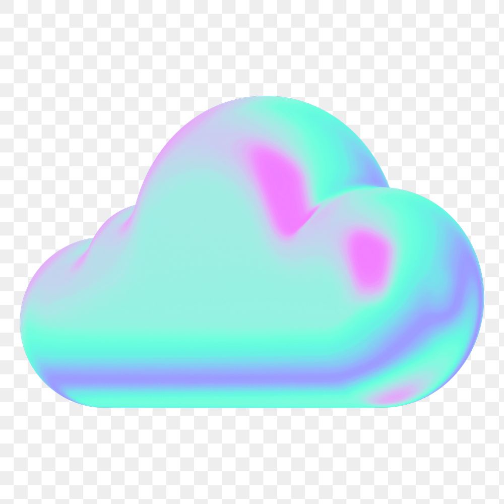 Cloud png 3D gradient, transparent background