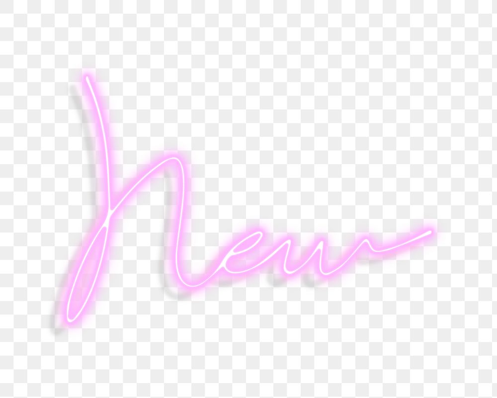 New word png neon pink, transparent background