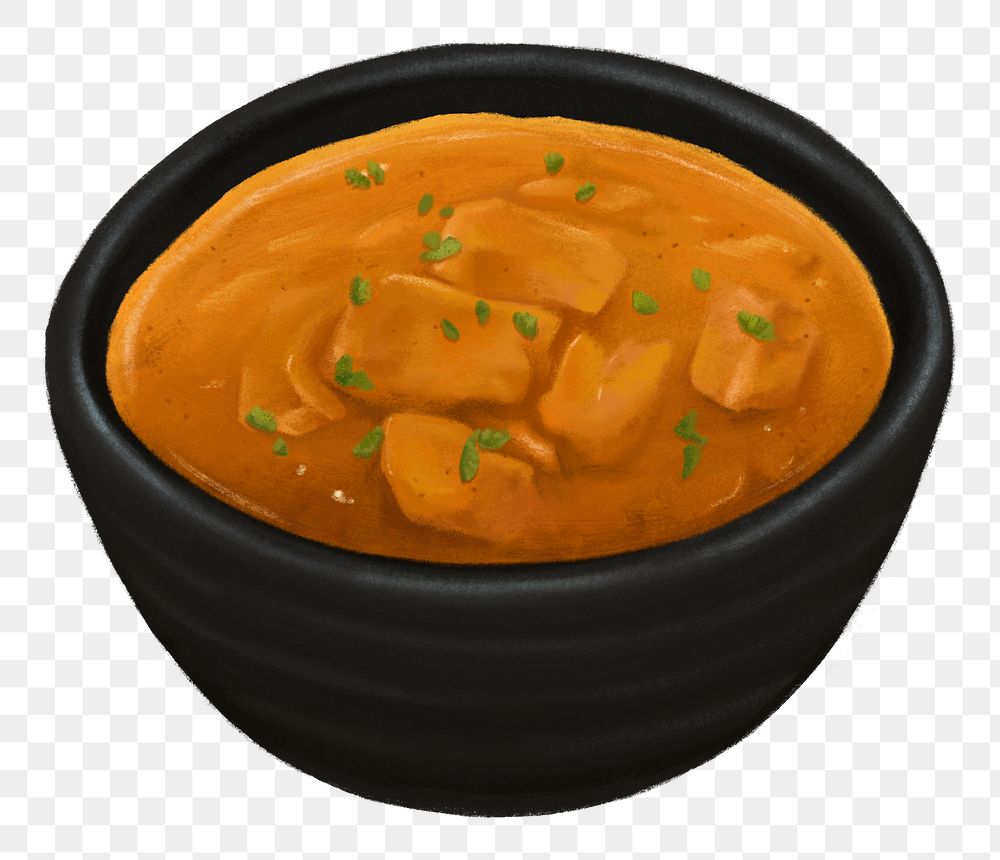 Indian butter chicken png food illustration, transparent background