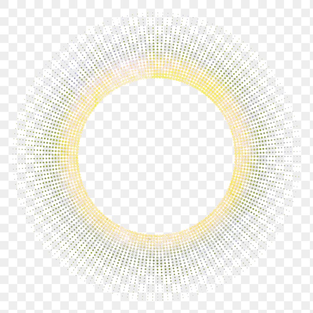 Yellow circle frame png, transparent background